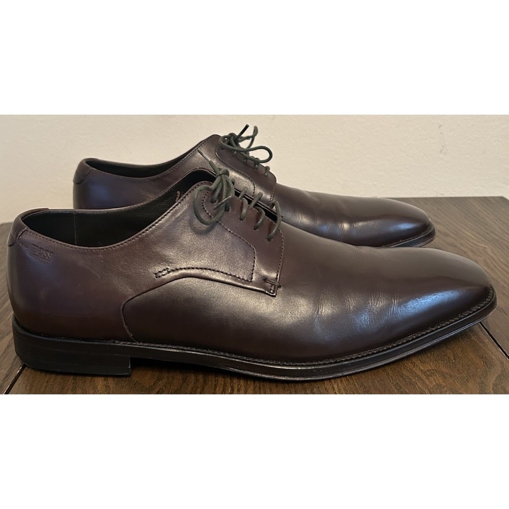 HUGO BOSS Brown dress leather shoes mens size‎ 9